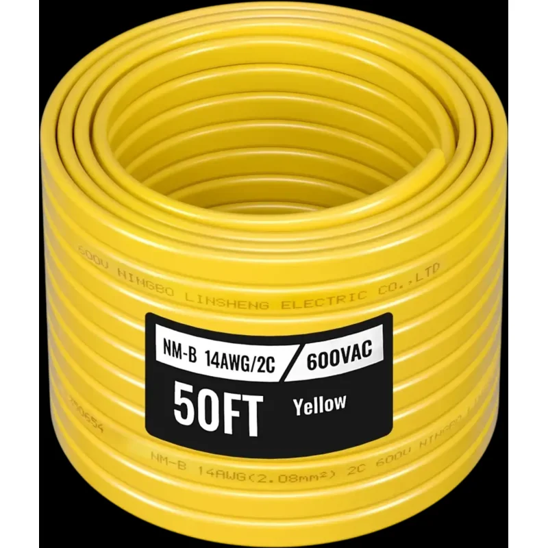 Vevor Electrical Wire 50' 14 AWG 2-Conductor NM-B Copper Cable with Ground New