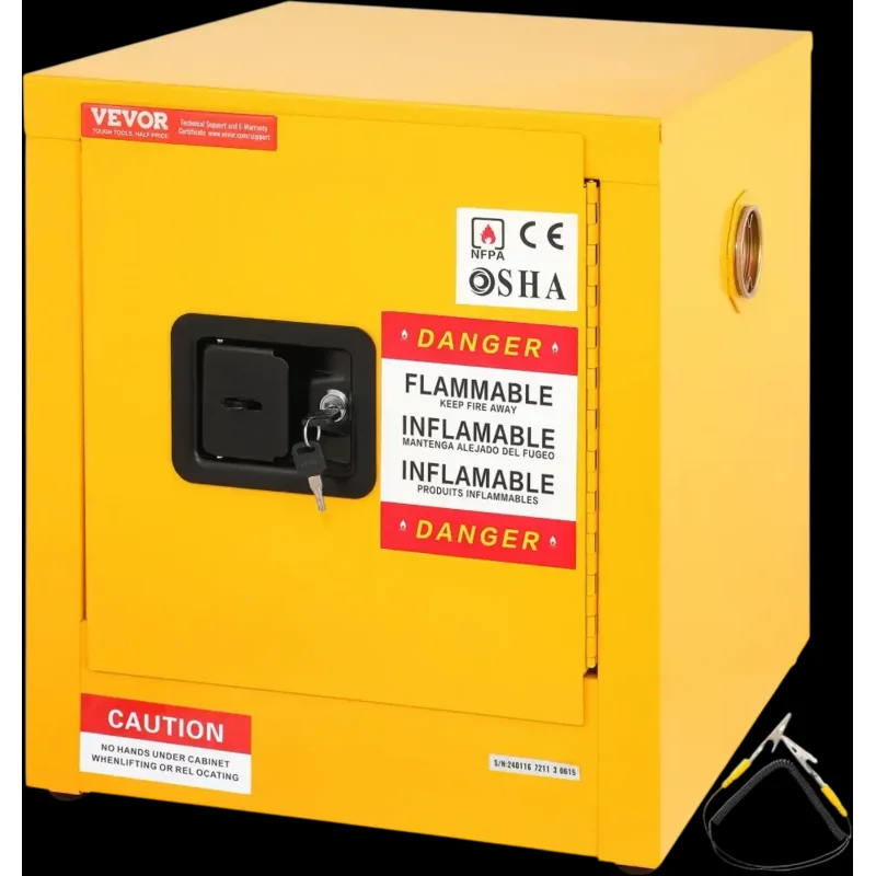 Vevor Flammable Safety Cabinet 11 Gallon Cold-Rolled Steel Storage Cabinet New