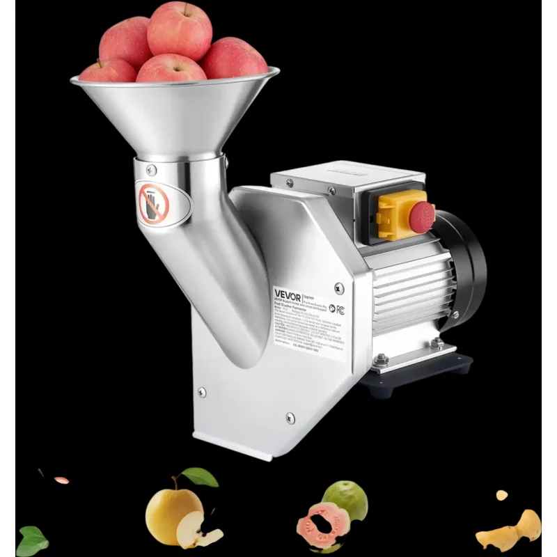 Vevor Fruit Crusher Electric Apple Crusher 550W Stainless Steel Desktop Cider Press New