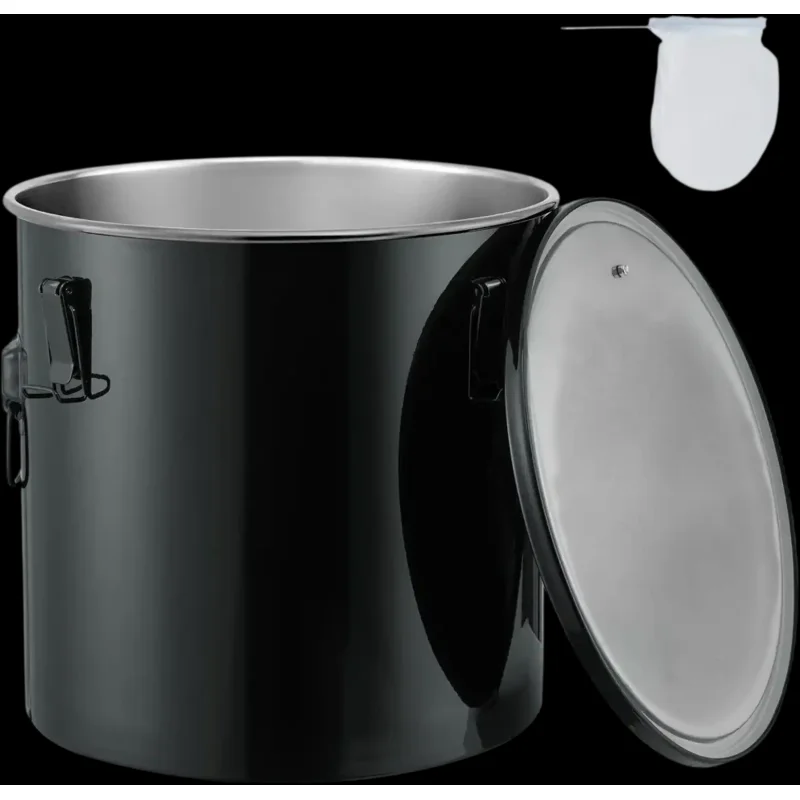 Vevor Fryer Grease Bucket 10 gal Stainless Steel Oil Disposal Caddy Black New