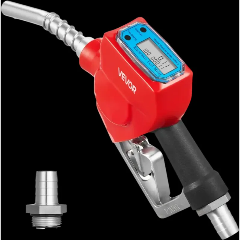 Vevor Fuel Nozzle Digital Auto Shut-Off 1" Barb 12.6 GPM Red New