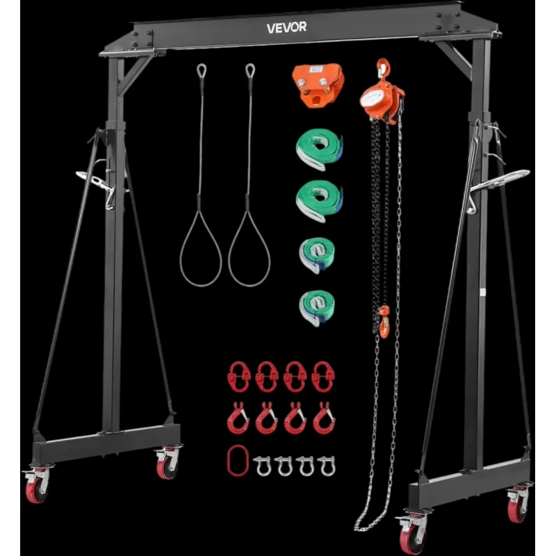 Vevor Gantry Crane Adjustable 4400 lbs Portable Shop Lift Hoist New