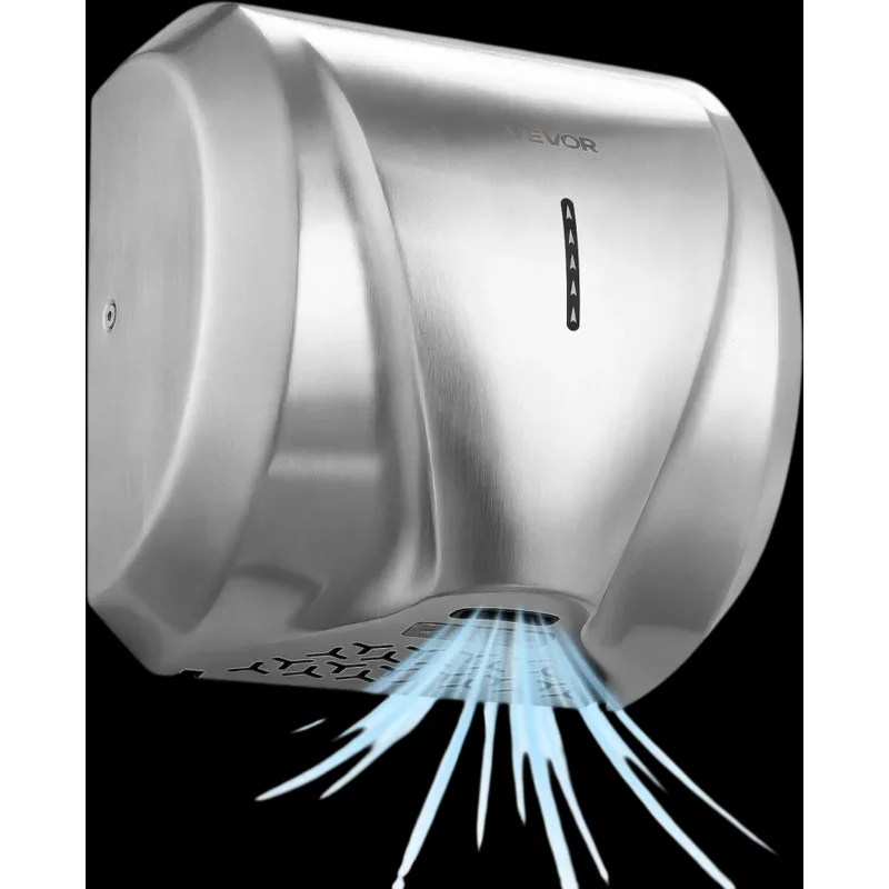 Vevor Hand Dryer 1800W Automatic High-Speed HEPA Stainless Steel Wall Mounted New