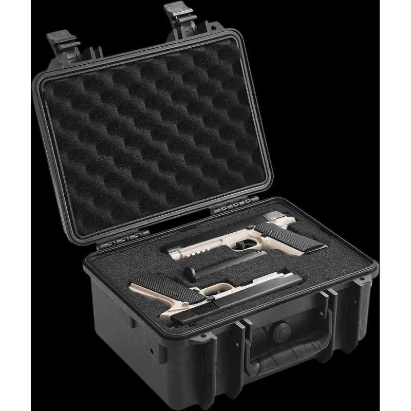 Vevor Hard Pistol Case Waterproof Lockable Pre-Cut Foam for 2 Pistols New