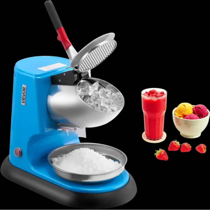 Vevor Ice Crusher Machine 220 lbs/h Electric 4-Blade Snow Cone Maker Blue New