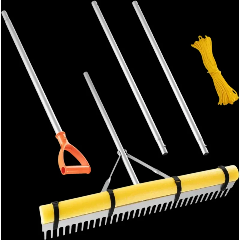 Vevor Landscape Rake 36" Wide Head 133" Handle Aluminum Leaf Rake New