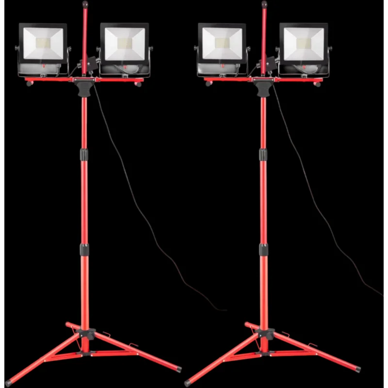 Vevor LED Work Light with Stand 2-Pack 10000 Lumen Dual-Head Tripod New