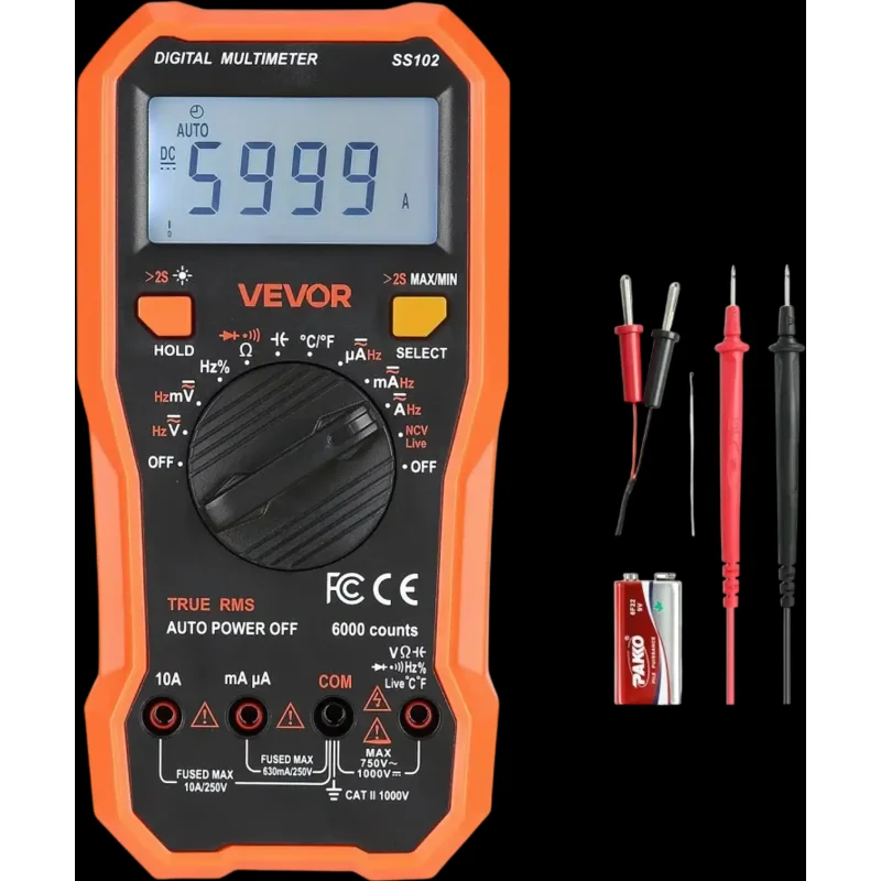 Vevor Multimeter 6000-Count TRMS Digital Voltmeter Current Tester New