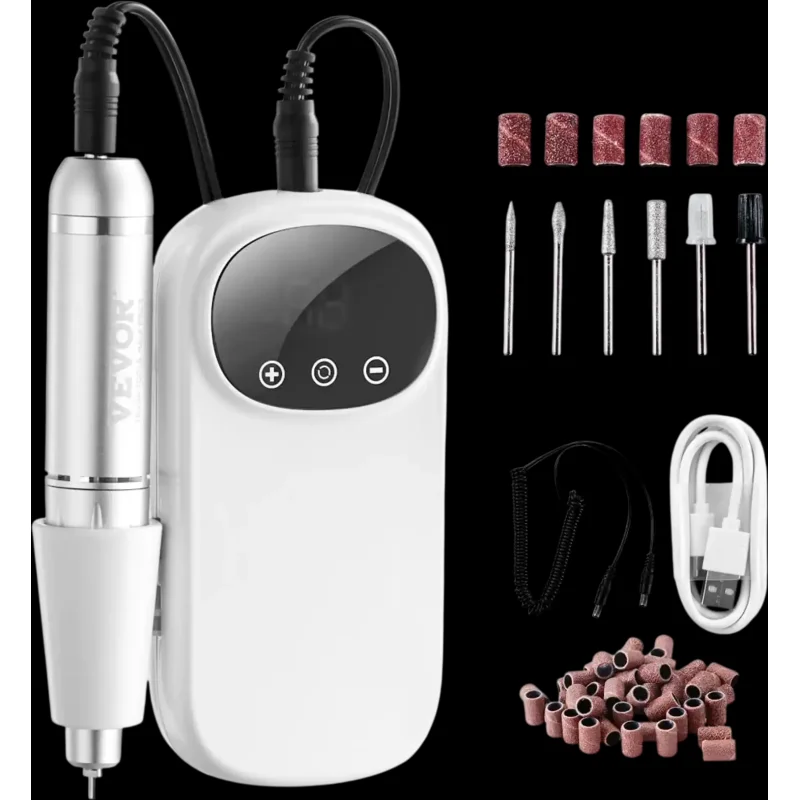 Vevor Nail Drill Electric Rechargeable 35,000 RPM Cordless E-File Machine New