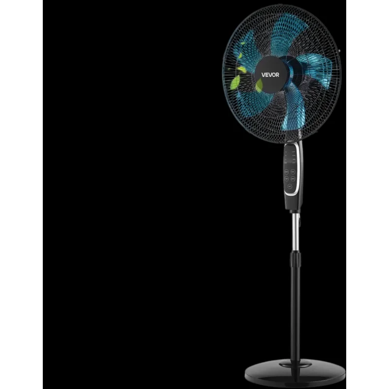 Vevor Pedestal Fan 18" Oscillating Remote Control Floor Fan Black New