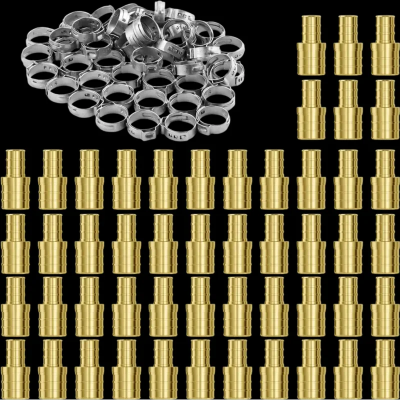 Vevor Pipe Fittings Brass Clamp-Style 1/2 NPT Internal Thread Connector 50 Pc New