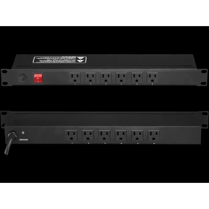 Vevor Power Strip 19" 1U 12-Outlet Rack Mount PDU New