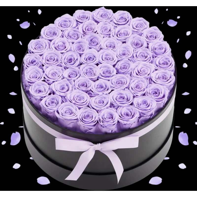 Vevor Preserved Roses Box 50 Lavender Purple Forever Flowers New