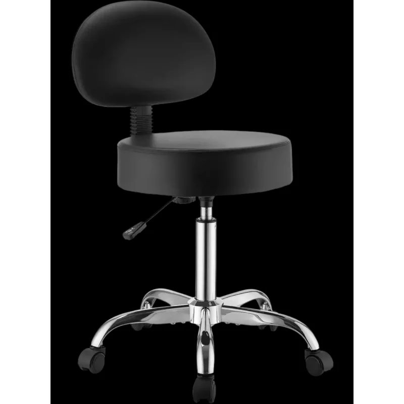 Vevor Rolling Stool Height Adjustable Ergonomic Swivel Chair with Back Support Black New