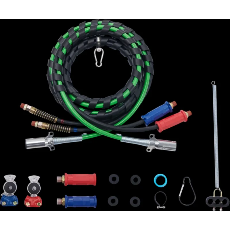 Vevor Semi Truck Air Lines Kit 15' 3-in-1 with Glad Hands and 7-Way ABS Power Line New