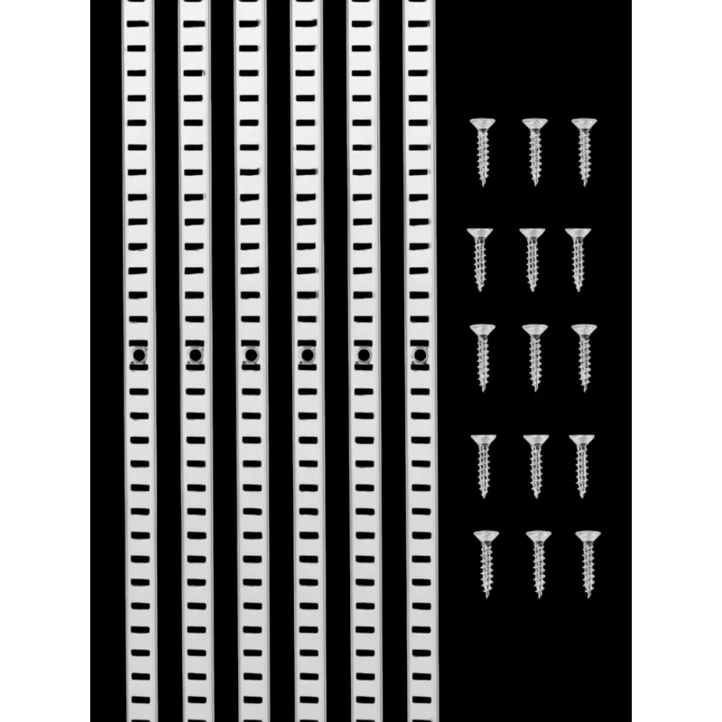 Vevor Shelf Track 36.3" Adjustable Wall-Mounted Pilaster Strips 8-Pack New