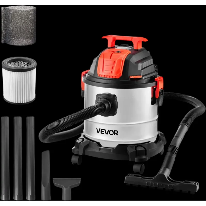 Vevor Shop Vacuum 5.8 Gallon Wet & Dry Self-Cleaning Metal Tank New