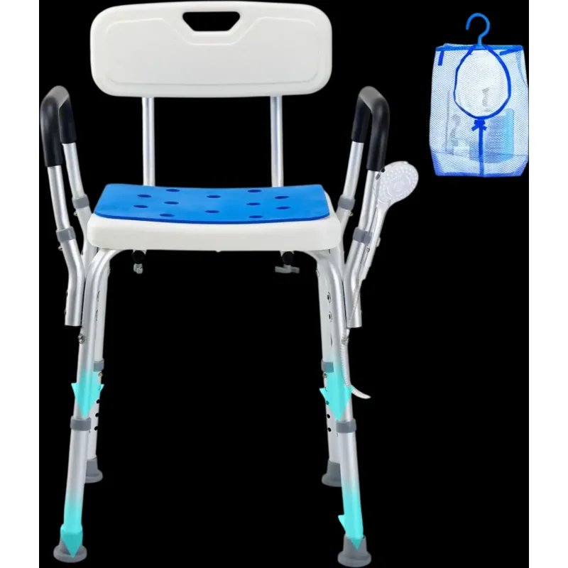 Vevor Shower Chair Adjustable Height Bath Seat with Back 400 lbs New