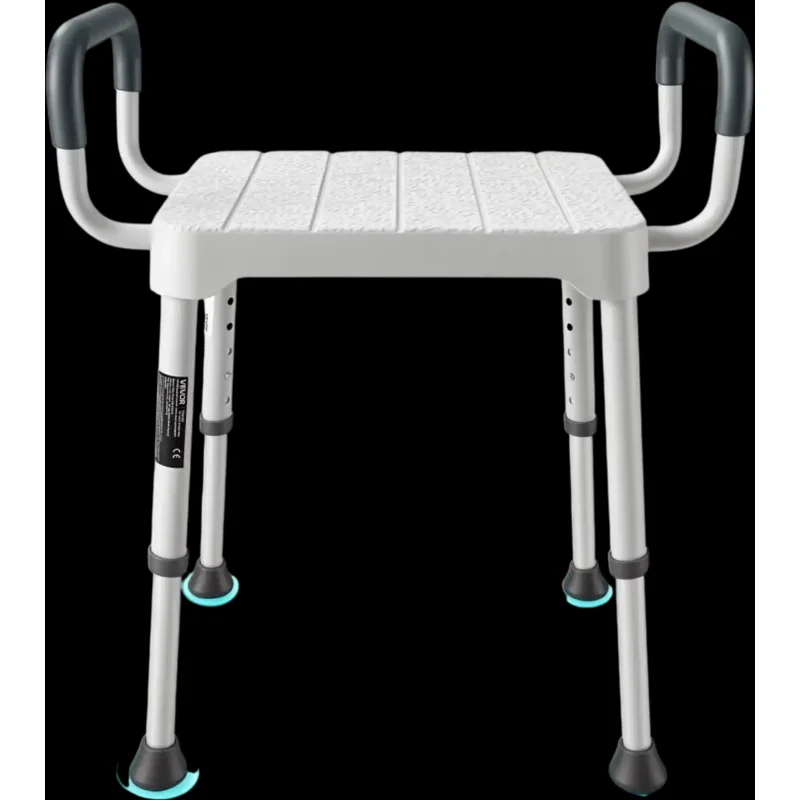 Vevor Shower Chair Height Adjustable Bath Seat with Armrest 400 lbs New