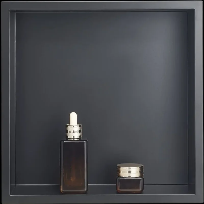 Vevor Shower Niche 13 x 13 x 4" Recessed Wall Shelf Black Stainless Steel New