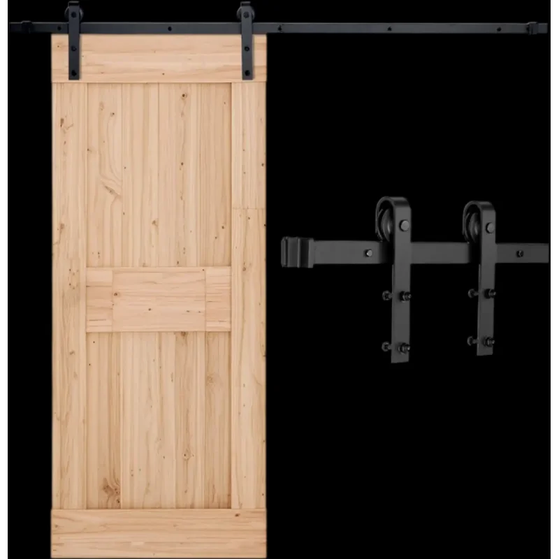 Vevor Sliding Barn Door Hardware Kit 6' Single Door J-Shape Roller Black New