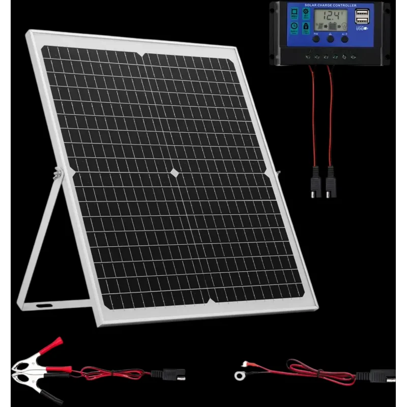 Vevor Solar Battery Charger 30W 12V Trickle Charger Maintainer with MPPT Controller New