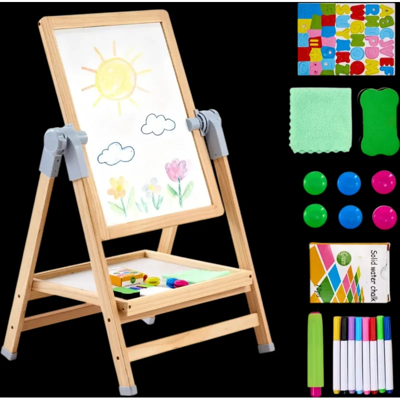 Vevor Standing Easel 2-in-1 Kids Art Easel Magnetic Whiteboard Chalkboard New