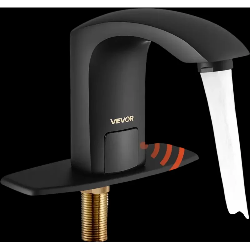 Vevor Touchless Bathroom Faucet Motion Sensor Matte Black 9/16" Pipe New