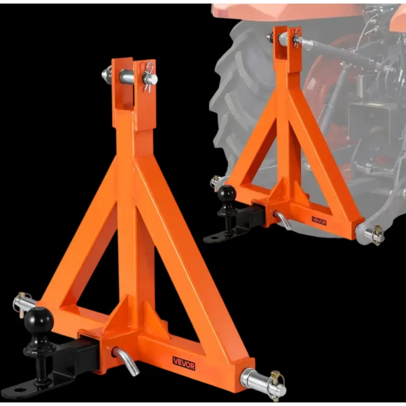 Vevor Trailer Hitch 3-Point 2" Receiver Category 1 Tractor Tow Drawbar Adapter New