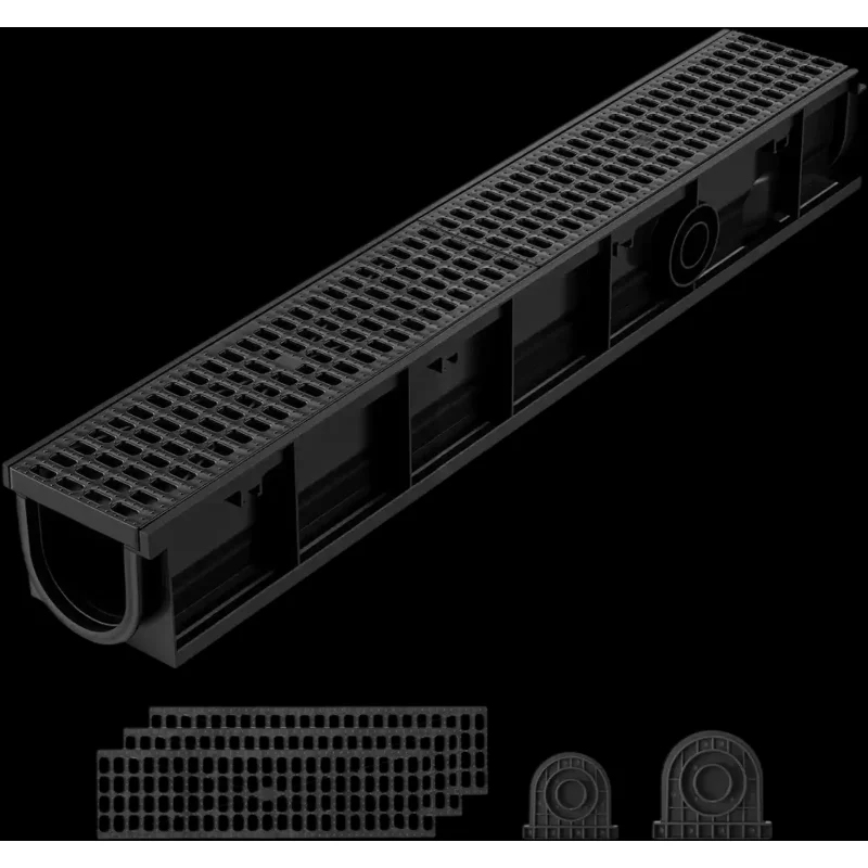 Vevor Trench Drain 40.2 x 6.6 x 5.5" 3-Pack Linear Drainage Channel New
