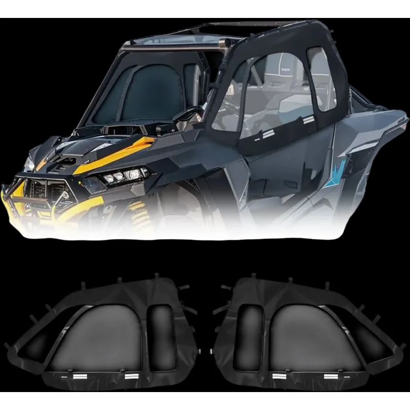 Vevor UTV Cab Enclosure Upper Doors Soft Side Window Kit for Polaris RZR XP 1000/XP Turbo 2014-2023 New