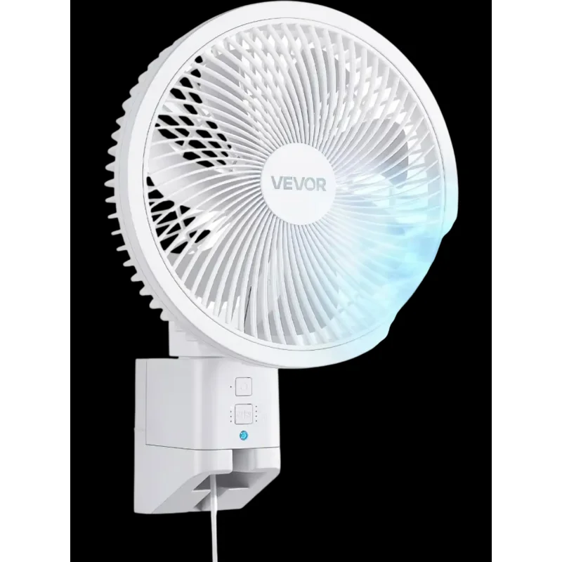 Vevor Wall Mount Fan 8.5" Oscillating Hanging Fan with Remote Control New