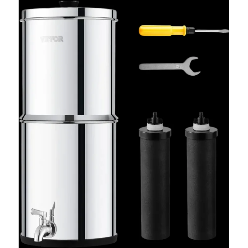 Vevor Water Filter System 1.5G Stainless Steel Countertop Gravity-Fed Purifier New