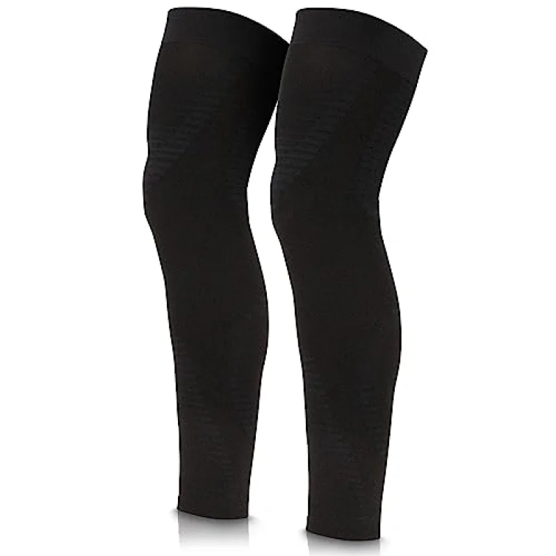 Vive Full Leg Compression Sleeves for Men & Women (Pair) - Knee, Calf, & Thigh Support Brace Wrap for Basketball, Football, Wrestling - Footless Long Running Accessories for Shin Splints (Medium)