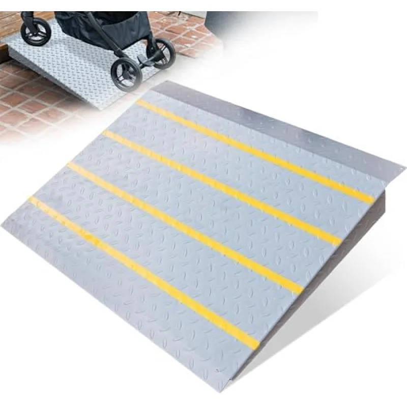 VNN Door Threshold Ramp, Threshold Ramps for Doorways, Ideal Entry Handicap Ramp for Elderly Wheelchairs, Carts, Scooters and Walkers, Door Ramp for 2in Rise(33.5" L * 31.7" W, Alloy Iron, 800LBS)