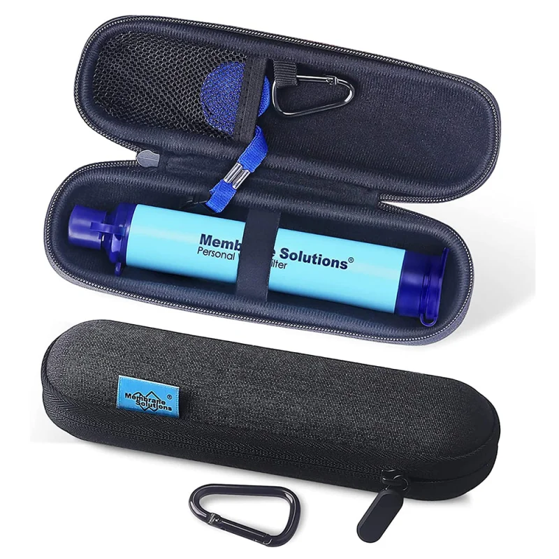 Water Filter Purification Straw Survival Kit Gear Portable for Emergency Hiking Camping Backpacking and Preparedness Blue