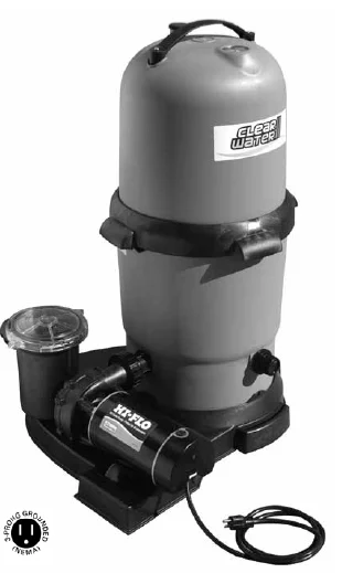 Waterway Complete Pump & Cartridge Filter, 200 Sq Ft Clearwater Ii, 1-1/2 Hp Hi-Flo, 115V, 2-Speed, 6′ Nema Cord | 522-5187-6S