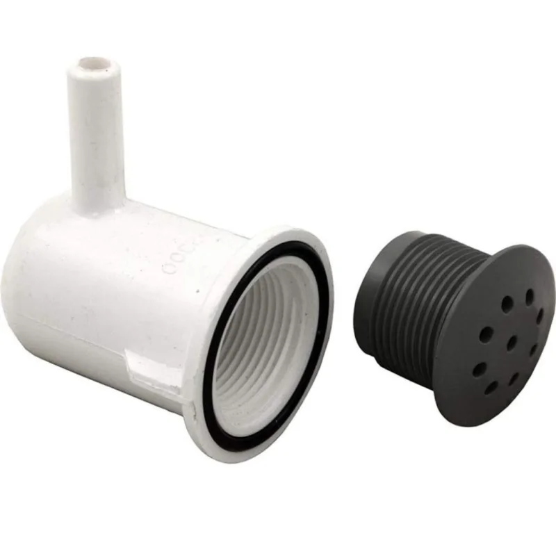 Waterway Plastics Top Flo Air Injector, 3/8" Barb, Elbow Style, Gray | 670-2307