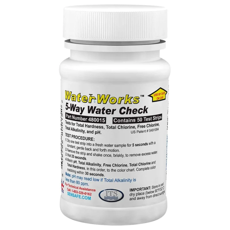 WaterWorks 5-Way Water Check - Free Chlorine, Total Chlorine, pH, Total Alkalinity, & Total Hardness (NCW-480015)