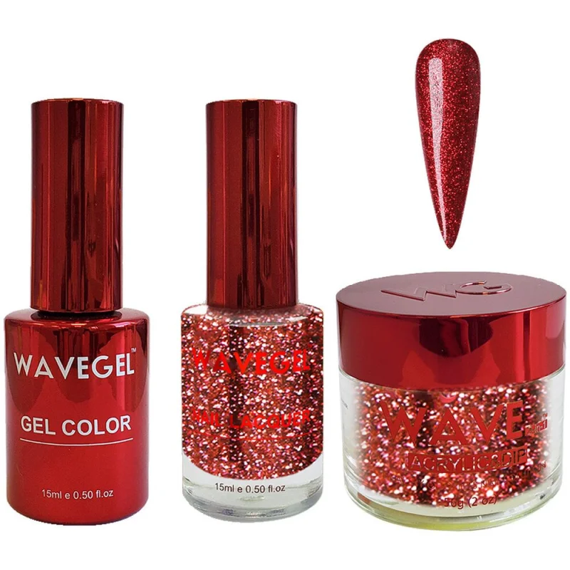 Wave Queen 3-In-1 Matching Combo Set / 1 Gel Polish 0.5 oz. + 1 Lacquer 0.5 oz. + 1 Dip Powder 2 oz. / #118 Deep Maroon