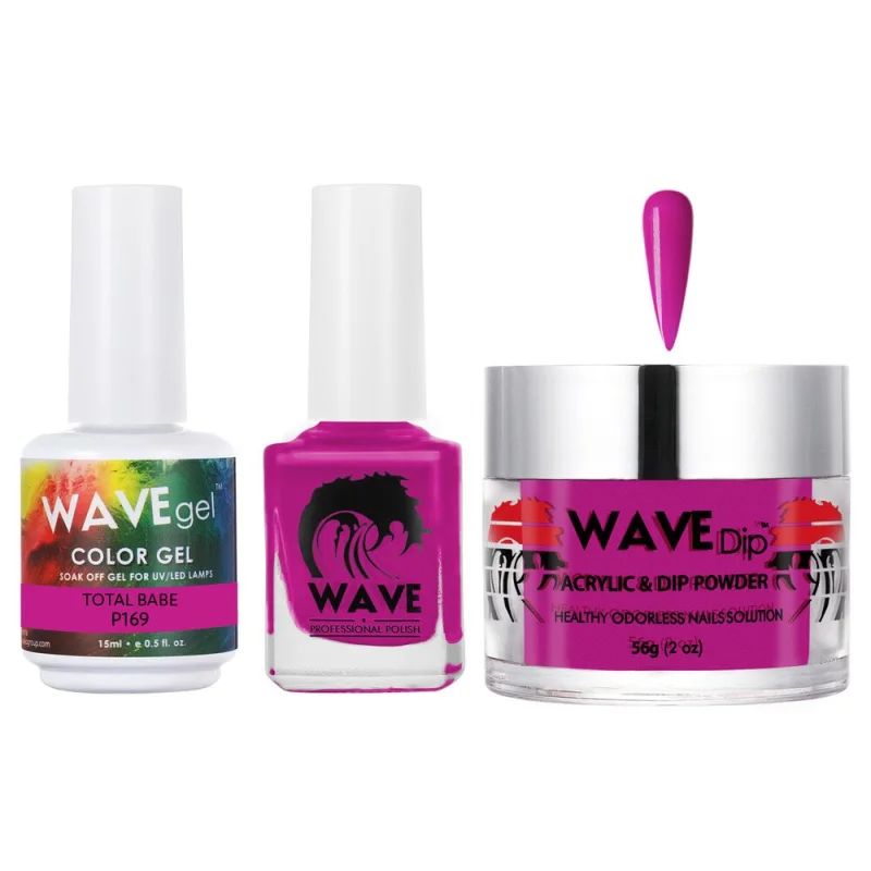 Wave Simplicity Collection 3-In-1 Matching Combo Set / 1 Gel Polish 0.5 oz. + 1 Lacquer 0.5 oz. + 1 Dip Powder 2 oz. / #P169 Total Babe