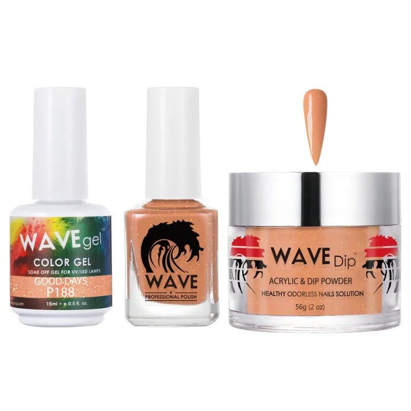 Wave Simplicity Collection 3-In-1 Matching Combo Set / 1 Gel Polish 0.5 oz. + 1 Lacquer 0.5 oz. + 1 Dip Powder 2 oz. / #P188 Good Days