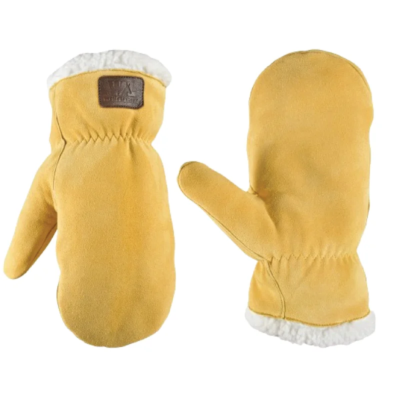 Wells Lamont Deerskin Sherpa Lined Slip-On Wrist Mitten (Yellow) Size M