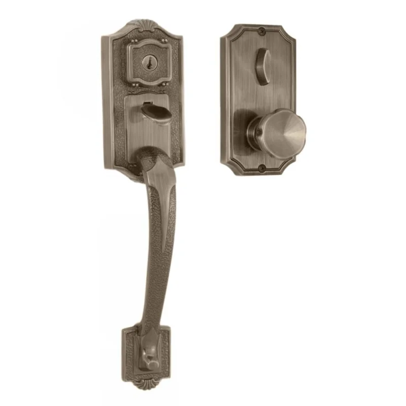 Weslock 01411-AEASL2D Colonial Entry Handleset Antique Brass