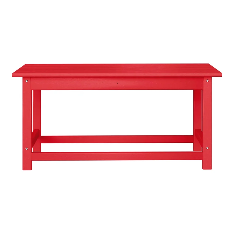 WestinTrends Malibu Outdoor Poly Lumber Coffee Table, 35.25 x 17.5 Inch, Red