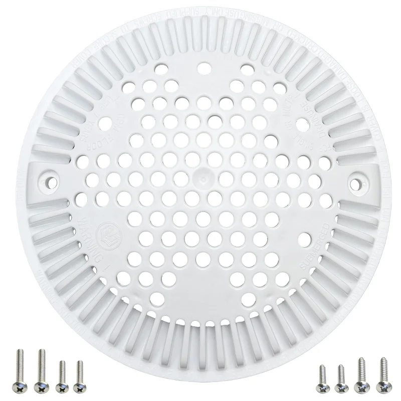 WG1048E White Pool Main Drain Cover Replacement Compatible with WG1048E for Suction and Dual Outlet Cover Replacement for Pools