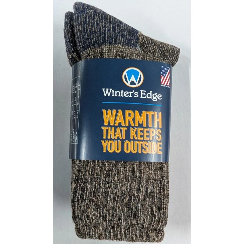 Winter's Edge Premium Alpaca Socks (Brown/Navy) Size M