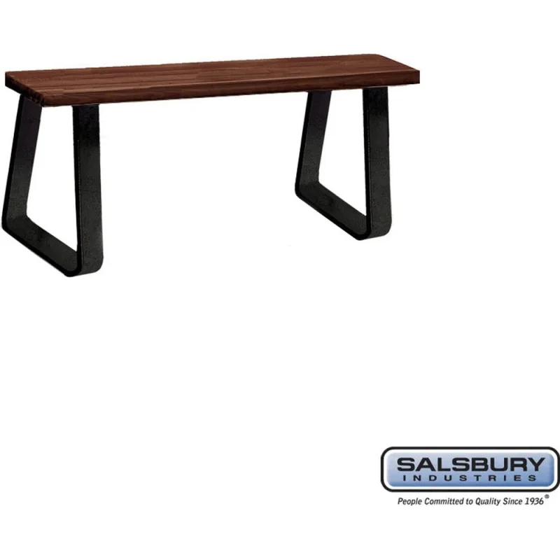 Wood Locker Bench - 48" - 9.5" Deep - Free Standing by Salsbury Dark Finish