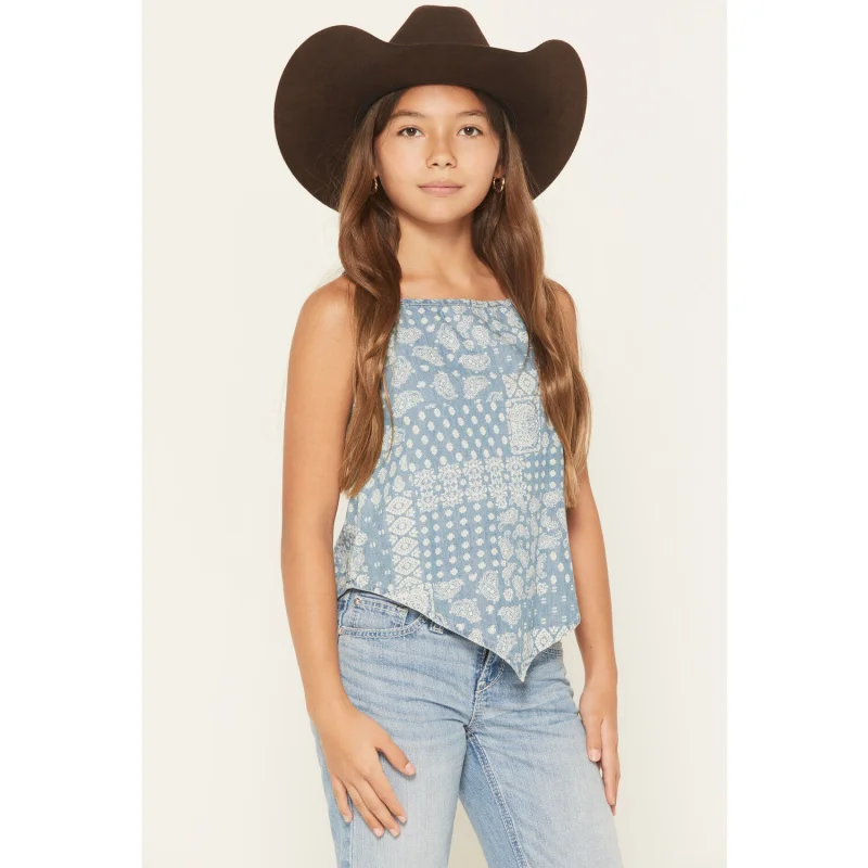 Wrangler Girl's Trapeze Tank Top (Denim) Size L