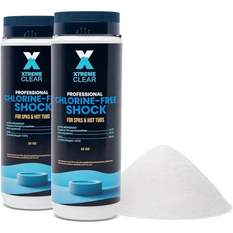 XtremepowerUS XtremeClear 2-Pack Non-Chlorine Spa & Pool Shock Oxidizer, 32 oz